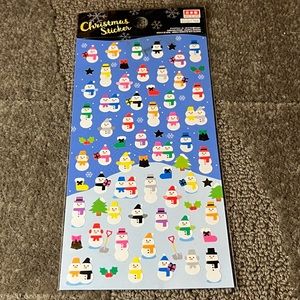 *6 for $10!* Mini Snowman Christmas Sticker Sheet Multicolor Daiso Japan Kawaii